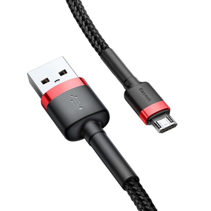 Kabel Nylonowy Baseus Cafule Micro-USB 2A czarny/czerwony