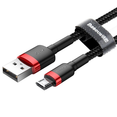 Kabel Nylonowy Baseus Cafule Micro-USB 2A czarny/czerwony