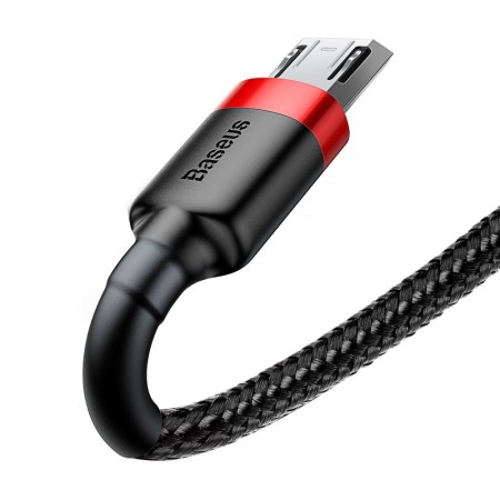 Kabel Nylonowy Baseus Cafule Micro-USB 2A czarny/czerwony