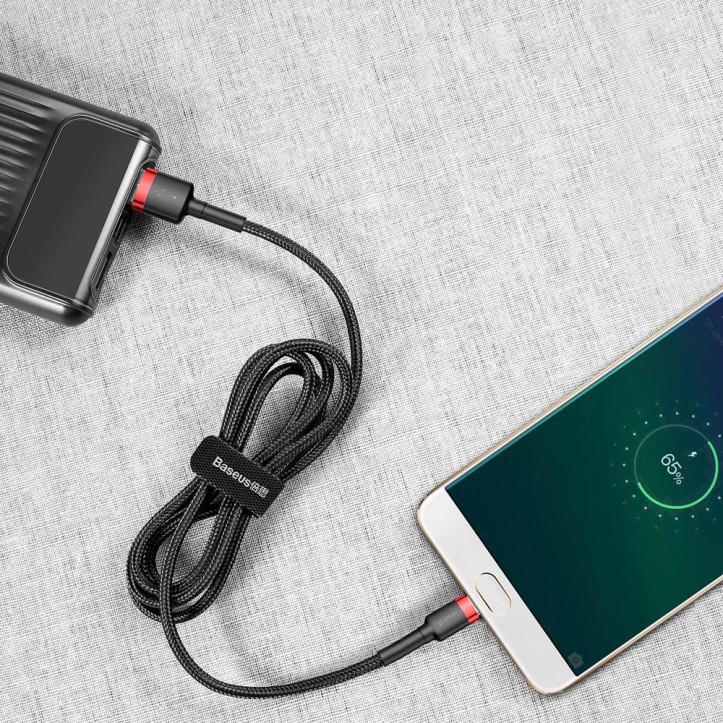 Kabel Nylonowy Baseus Cafule Micro-USB 2A czarny/czerwony