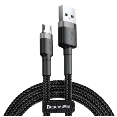Kabel Nylonowy Baseus Cafule Micro-USB 2A czarny/szary
