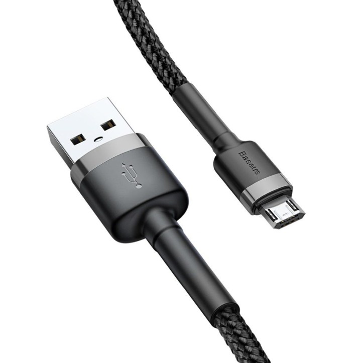 Kabel Nylonowy Baseus Cafule Micro-USB 2A czarny/szary