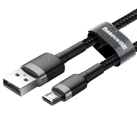 Kabel Nylonowy Baseus Cafule Micro-USB 2A czarny/szary