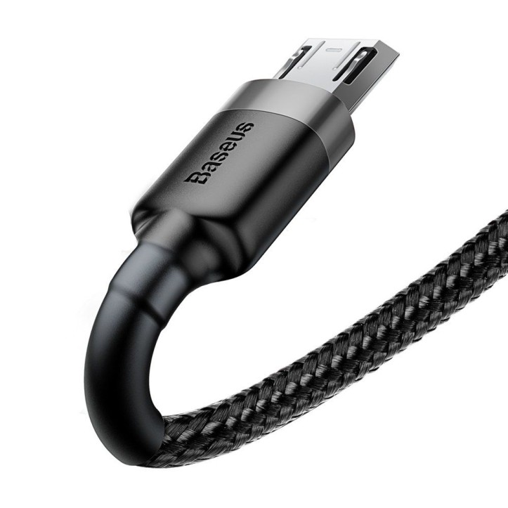 Kabel Nylonowy Baseus Cafule Micro-USB 2A czarny/szary