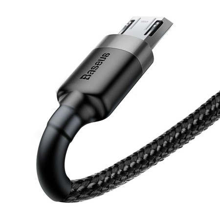 Kabel Nylonowy Baseus Cafule Micro-USB 2A czarny/szary