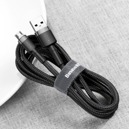 Kabel Nylonowy Baseus Cafule Micro-USB 2A czarny/szary