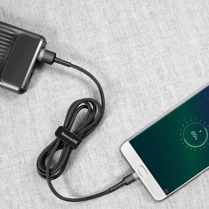 Kabel Nylonowy Baseus Cafule Micro-USB 2A czarny/szary