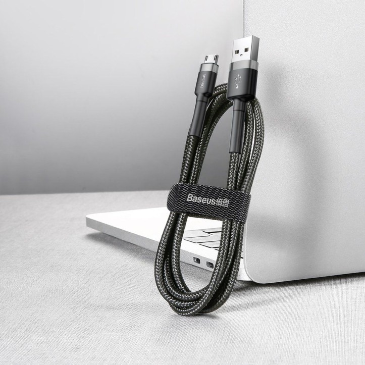 Kabel Nylonowy Baseus Cafule Micro-USB 2A czarny/szary