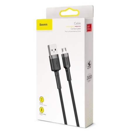 Kabel Nylonowy Baseus Cafule Micro-USB 2A czarny/szary