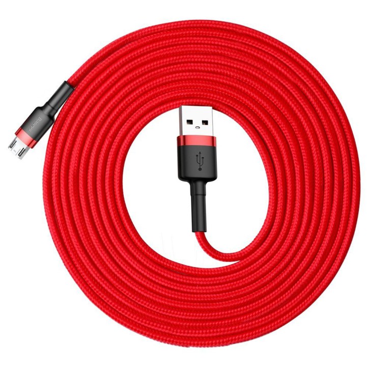 Kabel Nylonowy Baseus Cafule Micro-USB 2A czerwony
