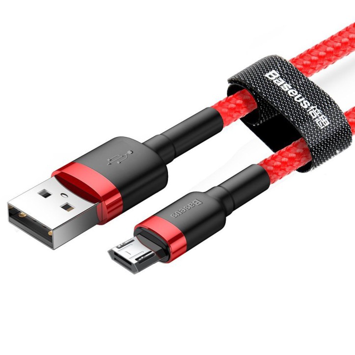Kabel Nylonowy Baseus Cafule Micro-USB 2A czerwony