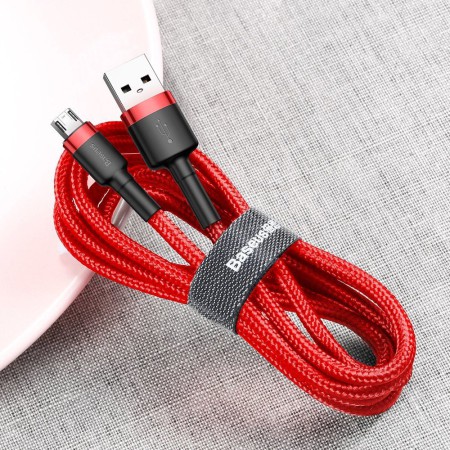 Kabel Nylonowy Baseus Cafule Micro-USB 2A czerwony