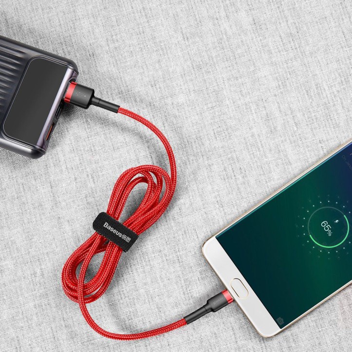 Kabel Nylonowy Baseus Cafule Micro-USB 2A czerwony