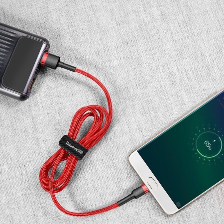 Kabel Nylonowy Baseus Cafule Micro-USB 2A czerwony
