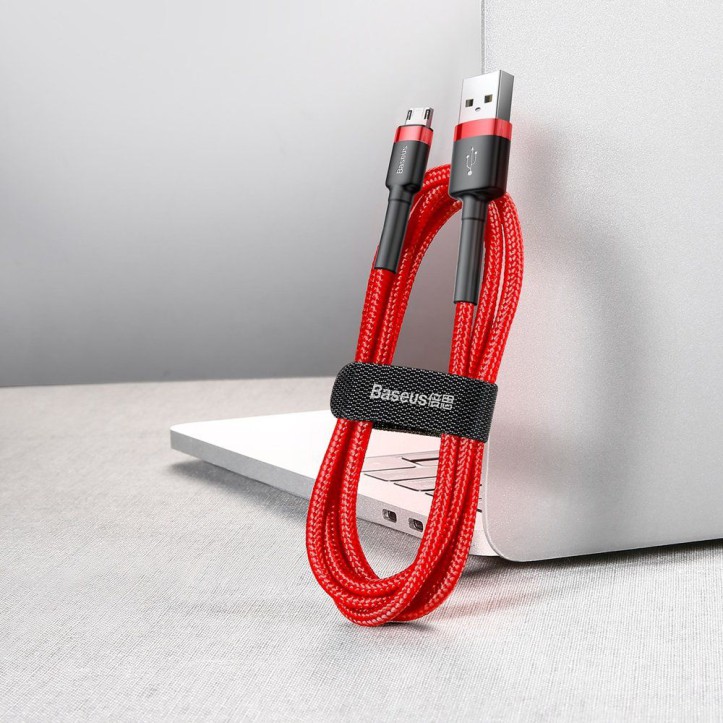 Kabel Nylonowy Baseus Cafule Micro-USB 2A czerwony