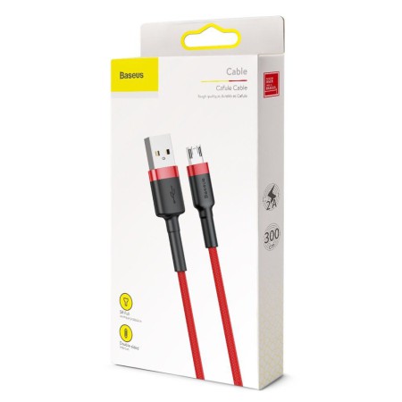 Kabel Nylonowy Baseus Cafule Micro-USB 2A czerwony