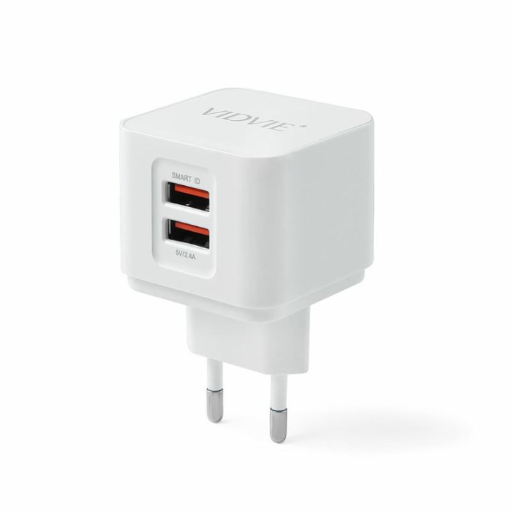 Ładowarka sieciowa VIDVIE PLE207 2.4A 2xUSB + kabel MicroUSB