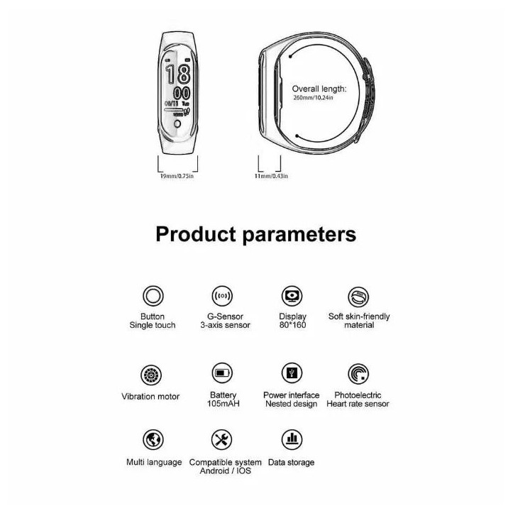 SmartBand M4 Opaska Sportowa Fitness Bieganie Kroki