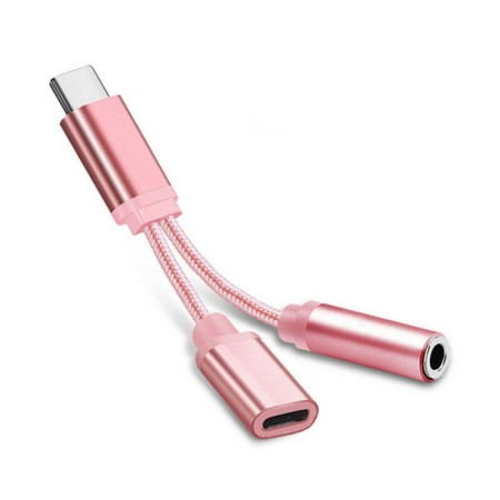 Adapter przejściówka 2w1 kabel usb-c mini jack