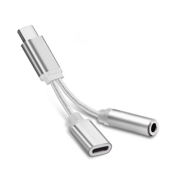 Adapter przejściówka 2w1 kabel usb-c mini jack