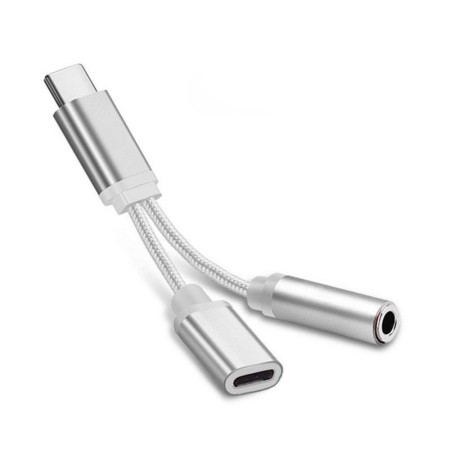 Adapter przejściówka 2w1 kabel usb-c mini jack