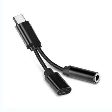 Adapter przejściówka 2w1 kabel usb-c mini jack