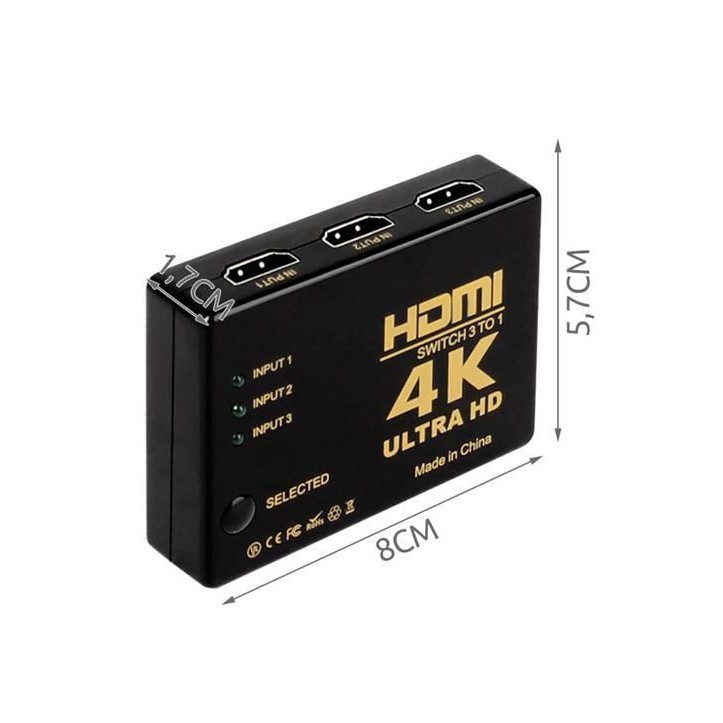 Switch HDMI 4K z pilotem