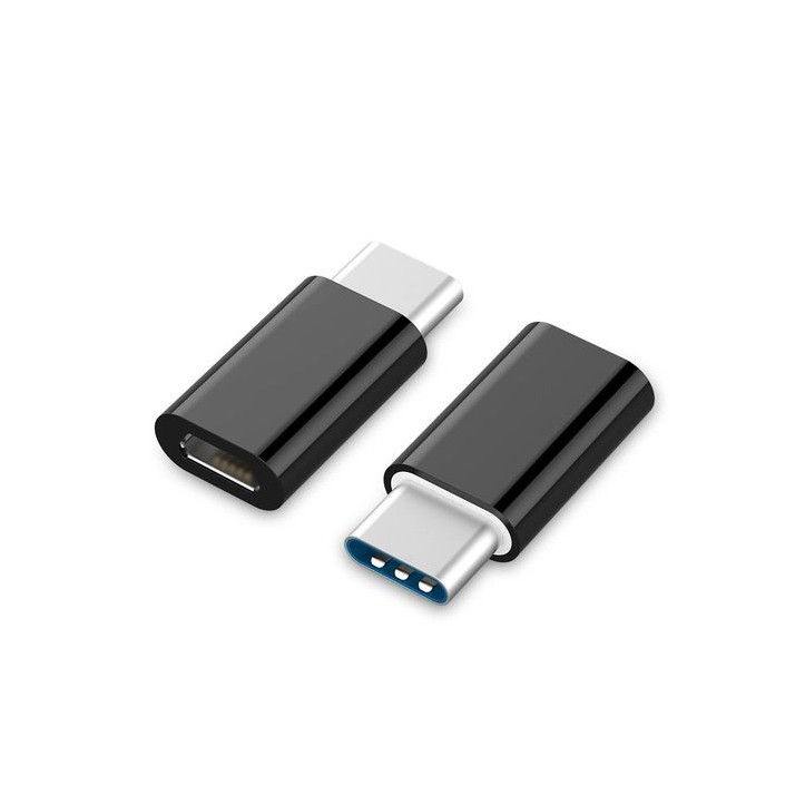 Adapter USB C(M) 2.0 - USB Micro(F) czarny Gembird