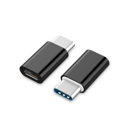 Adapter USB C(M) 2.0 - USB Micro(F) czarny Gembird