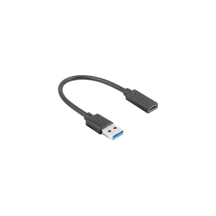 Adapter USB-C 3.1- USB-A na kablu 15cm czarny Lanberg