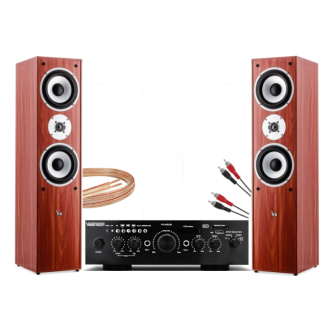 Nagłośnienie Zestaw Stereo Kolumny Wzmacniacz BT USB SD + pilot