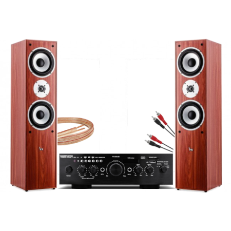 Nagłośnienie Zestaw Stereo Kolumny Wzmacniacz BT USB SD + pilot