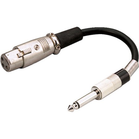 Przejściówki XLR damski na wtyk jack 6.3mm mono