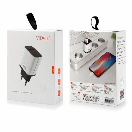 Ładowarka sieciowa VIDVIE PLE215 1.2A 1xUSB + kabel iPhone