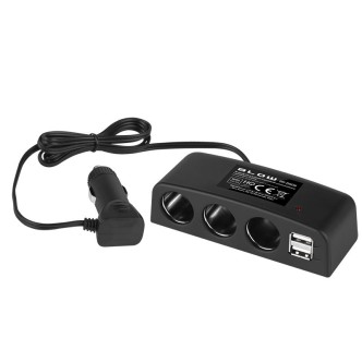 Rozgałęźnik Zapalniczki samochodowej 1xWT/3xGN + 2xUSB CS-43