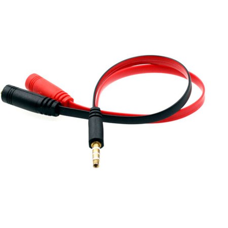 Adapter 1 x męski 3.5mm jack - 2 x żeński 3.5mm jack słuchawki + mikrofon