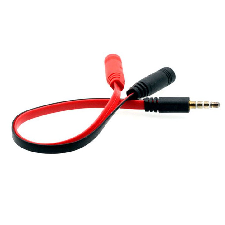Adapter 1 x męski 3.5mm jack - 2 x żeński 3.5mm jack słuchawki + mikrofon