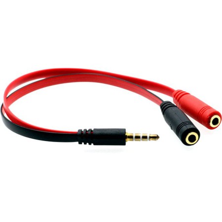 Adapter 1 x męski 3.5mm jack - 2 x żeński 3.5mm jack słuchawki + mikrofon