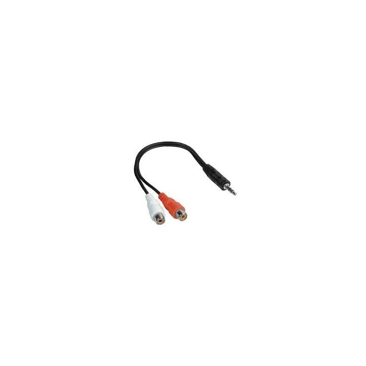 Adapter, 3,5 mm Stereo Jack Plug - 2 x RCA Gniazdka, 0,15 m