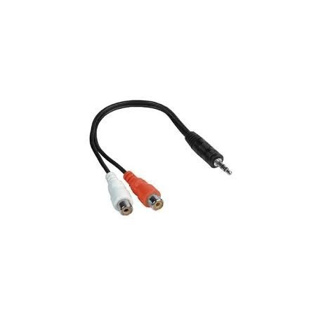 Adapter, 3,5 mm Stereo Jack Plug - 2 x RCA Gniazdka, 0,15 m