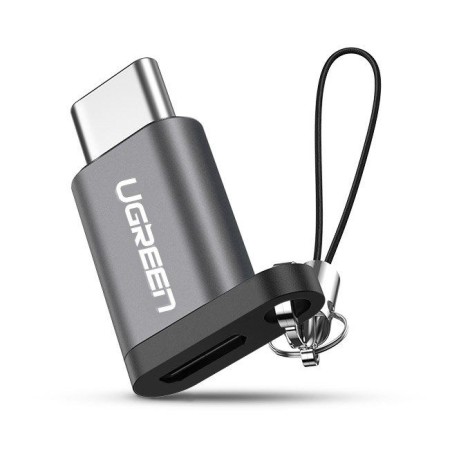 Ugreen adapter przejściówka z micro USB na USB Typ C z zawieszką szary