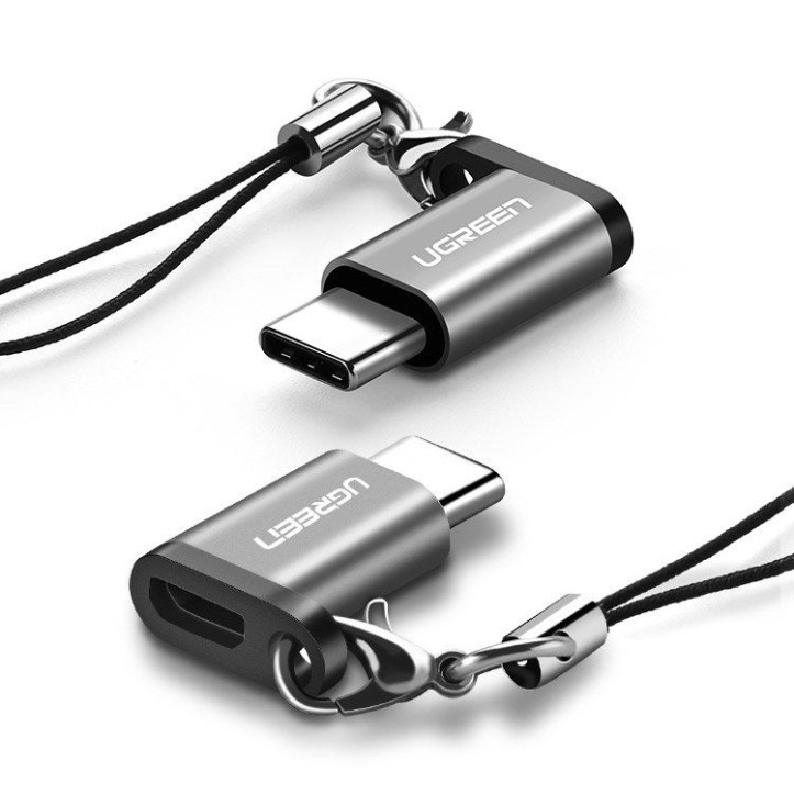 Ugreen adapter przejściówka z micro USB na USB Typ C z zawieszką szary