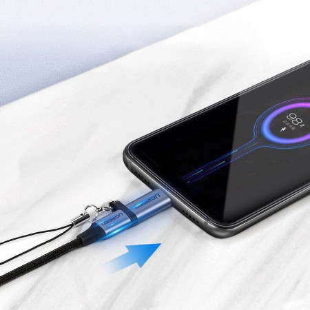 Ugreen adapter przejściówka z micro USB na USB Typ C z zawieszką szary