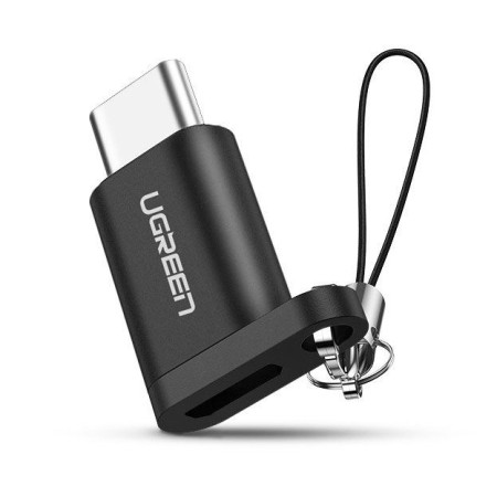 Ugreen adapter przejściówka z micro USB na USB Typ C z zawieszką szary