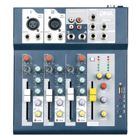 DNA MIX 4 mikser audio USB MP3 4 kanały