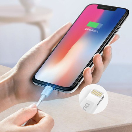 Dudao przewód kabel USB / Lightning 3A 1m biały