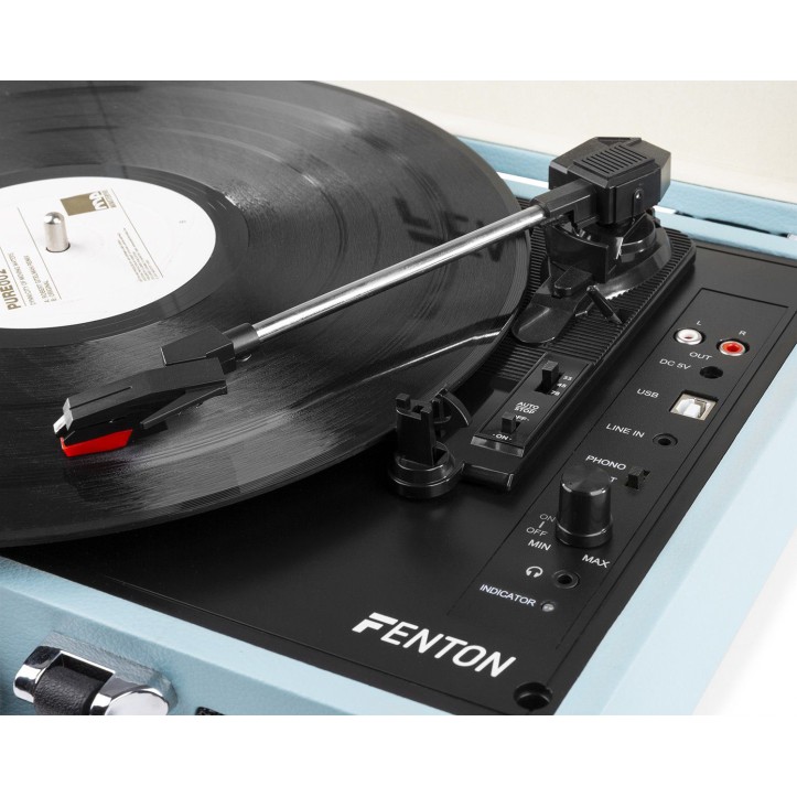 Gramofon Fenton RP115B z USB walizka wersja miętowa