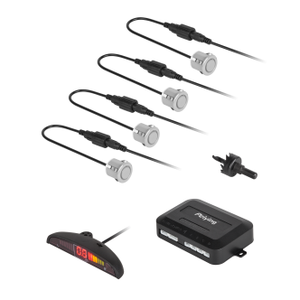 Samochodowe czujniki parkowania z wyświetlaczem (tył) Peiying – srebrne