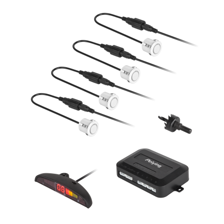 Samochodowe czujniki parkowania z wyświetlaczem (tył) Peiying – białe