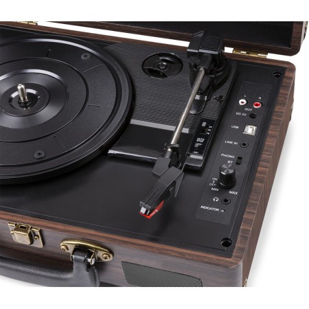 Gramofon Fenton RP115B z USB walizka wersja brązowa